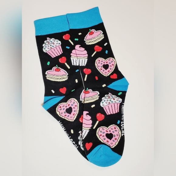 Can't Bake My Eyes Off You Valentine's Day Adult Unisex Crew Socks Size OSFM - Picture 2 of 5